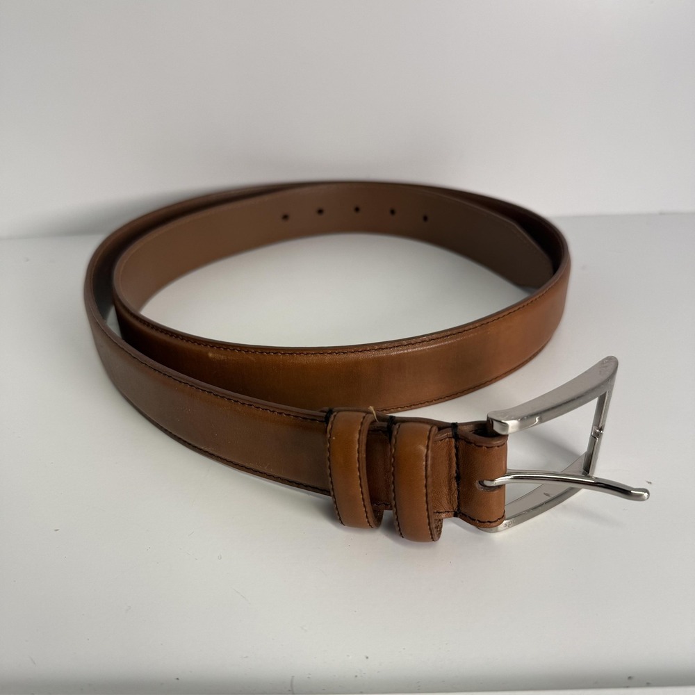 Allen Edmonds Belt Mens 46 Brown Wide Basic Dress Leather Made in USA